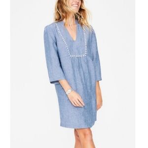 Boden Evangeline Blue Linen Tunic Dress 4